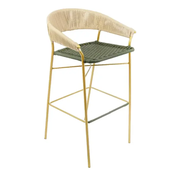 Silla De Barra Tejida En Mimbre